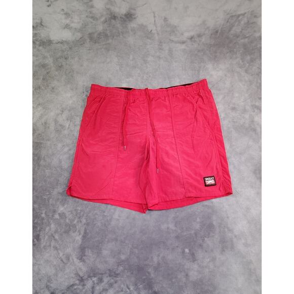 Vtg Speedo Sz XL Swim Trunks Men Red Nylon Lifeguard Shorts 90s Ca17-15 - Picture 1 of 7